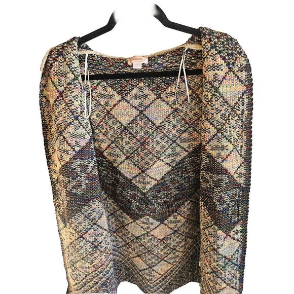 Kamana Multicolor Hooded Cardigan Long Sweater Womens Size Small Rainbow Boho - Picture 8 of 15